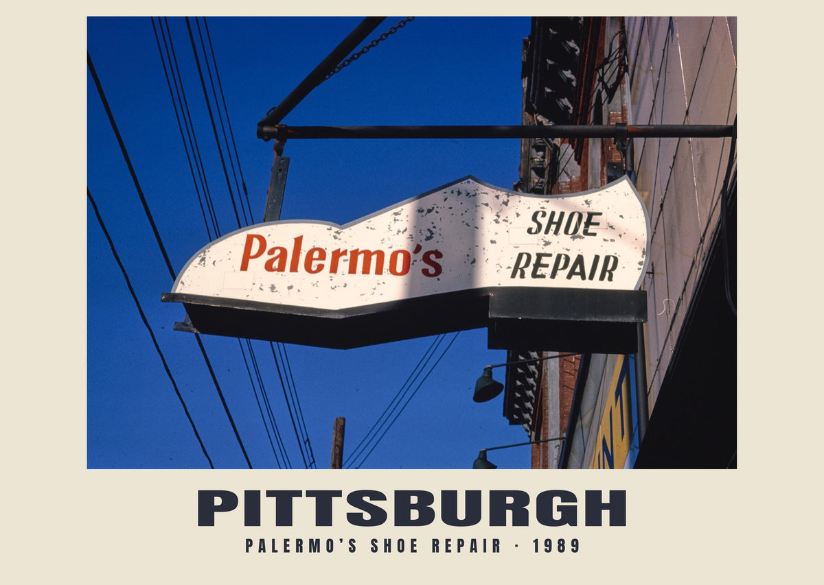 Palermo’s Shoe Repair, Pittsburgh, 1989 — Historic photograph print