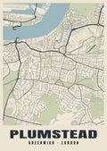 Heritage street map poster of Plumstead, Greenwich, London