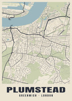 Heritage street map poster of Plumstead, Greenwich, London