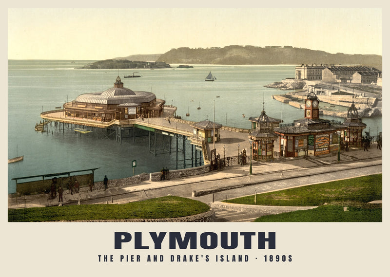 The Pier and Drake's Island, Plymouth, c. 1890–1900 Heritage Print