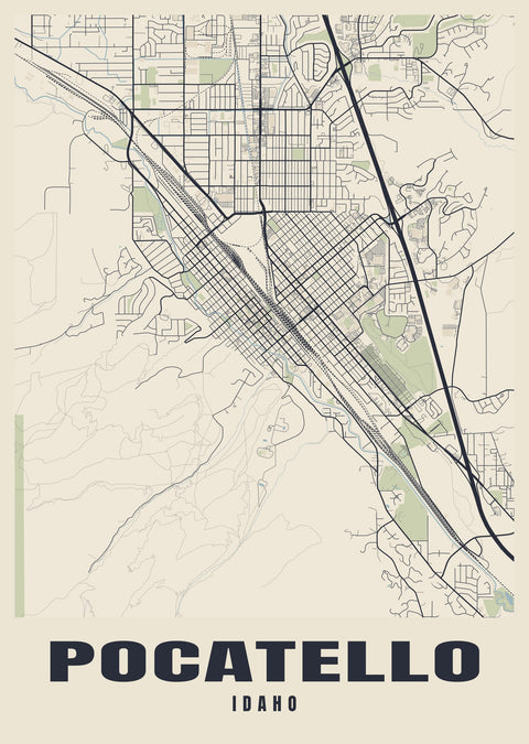 Pocatello Street Map Poster