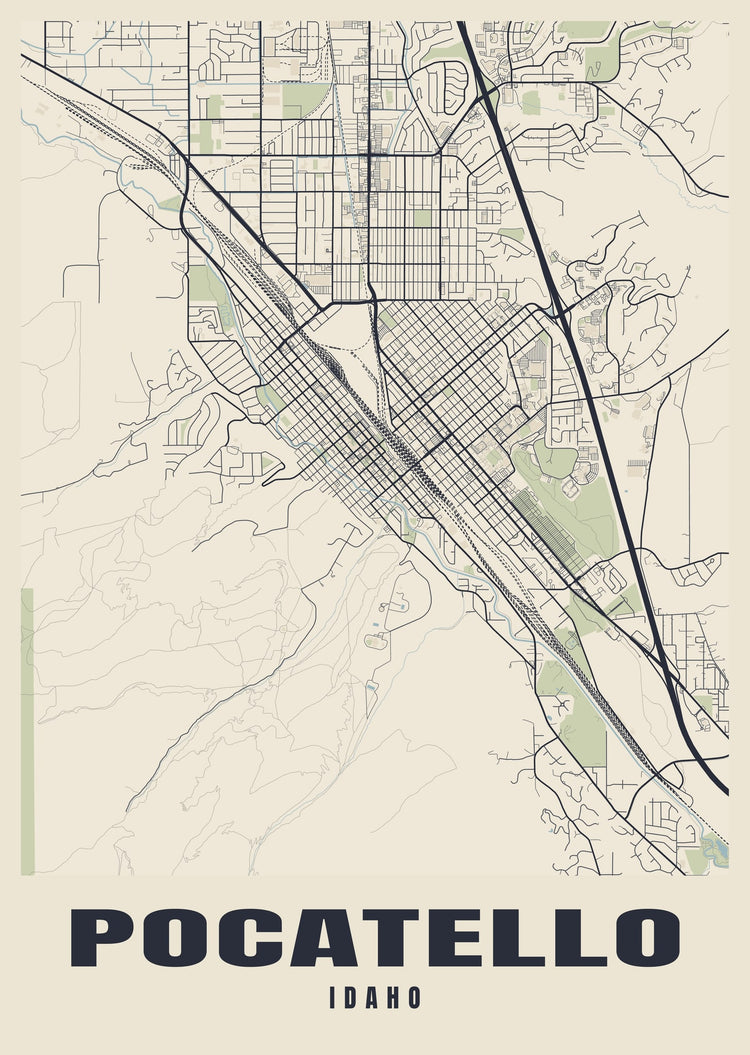 Pocatello Street Map Poster
