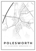 Street map poster of Polesworth village centre, Warwickshire