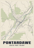 Street map poster of Pontardawe, Neath Port Talbot