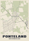 Street map poster of Ponteland, Northumberland