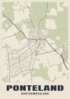 Street map poster of Ponteland, Northumberland