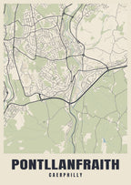 Street map poster of Pontllanfraith, Caerphilly