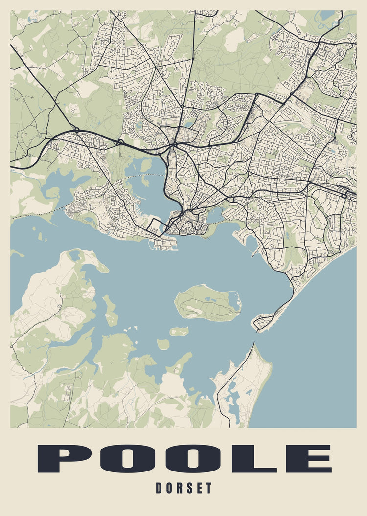 Poole Street Map Poster