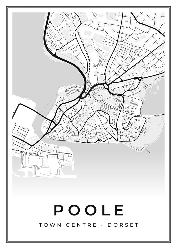 Poole Town Centre Street Map Poster