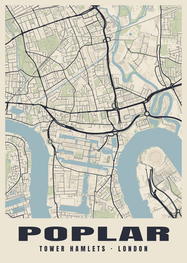 Poplar Heritage Street Map Poster
