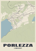 Street map poster of Porlezza, Lombardy