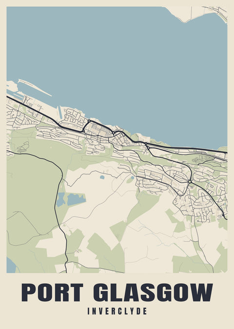 Port Glasgow Street Map Poster