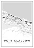 Street map poster of Port Glasgow town centre, Inverclyde