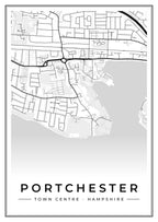 Street map poster of Portchester town centre, Hampshire