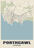 Street map poster of Porthcawl, Bridgend