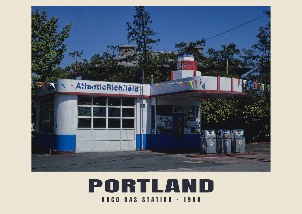 Arco Gas Station, Portland, 1980 — Historic photograph print
