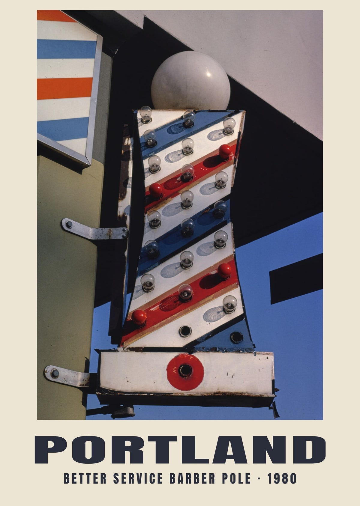 Better Service Barber Pole, Portland, 1980 — Historic photograph print