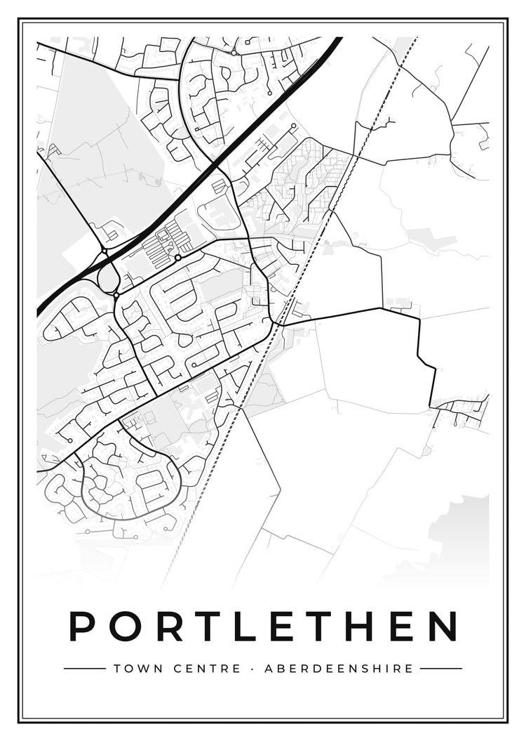 Portlethen Town Centre Street Map Poster