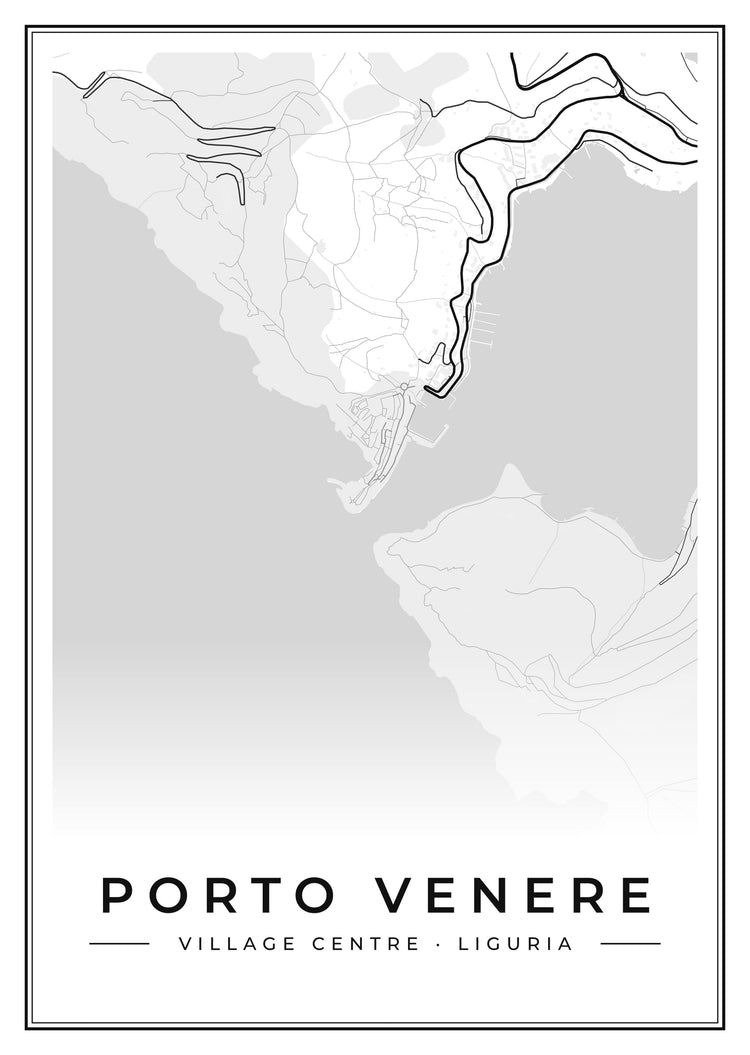 Porto Venere Village Centre Street Map Poster