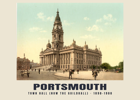 Town Hall (now the Guildhall), Portsmouth — 1890–1900 · Vintage photochrom print