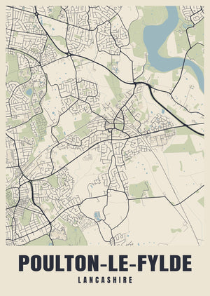 Poulton-le-Fylde Street Map Poster