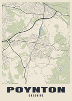 Street map poster of Poynton, Cheshire