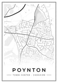 Street map poster of Poynton town centre, Cheshire