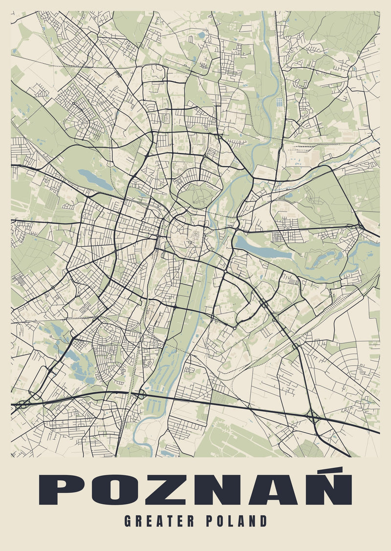 Poznań Street Map Poster