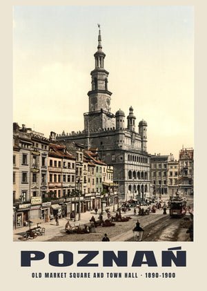Stary Rynek, Ratusz, Poznań — 1890–1900 · Vintage photochrom print