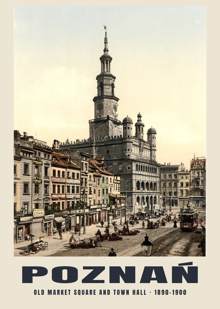 Stary Rynek, Ratusz, Poznań — 1890–1900 · Vintage photochrom print