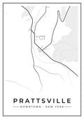 Street map poster of downtown Prattsville, New York