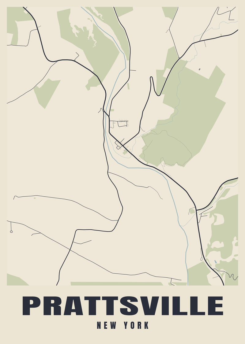 Prattsville Street Map Poster