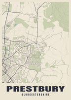 Street map poster of Prestbury, Gloucestershire