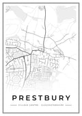 Street map poster of Prestbury village centre, Gloucestershire