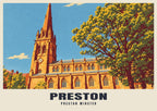 Preston Minster poster, Retro Railway style