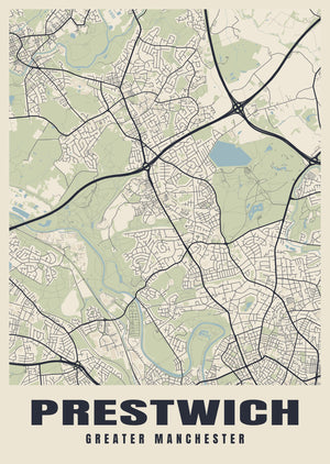 Prestwich Street Map Poster