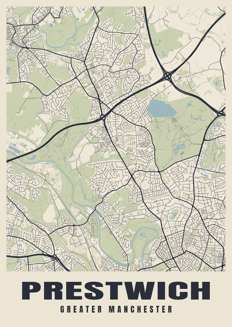 Prestwich Street Map Poster