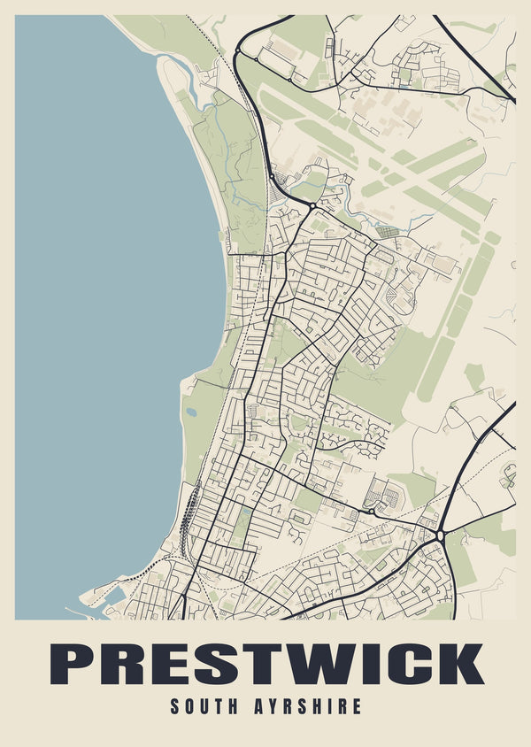 Prestwick Street Map Poster