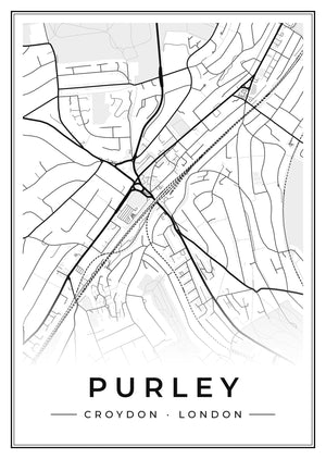 Purley Street Map Poster