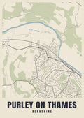 Street map poster of Purley on Thames, Berkshire