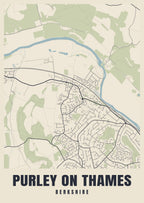 Street map poster of Purley on Thames, Berkshire