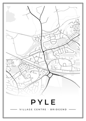 Pyle Village Centre Street Map Poster