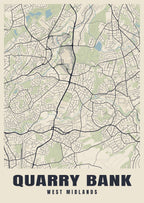 Street map poster of Quarry Bank, West Midlands