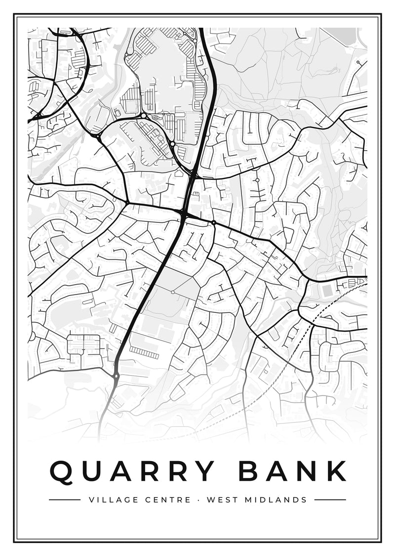 Quarry Bank Village Centre Street Map Poster