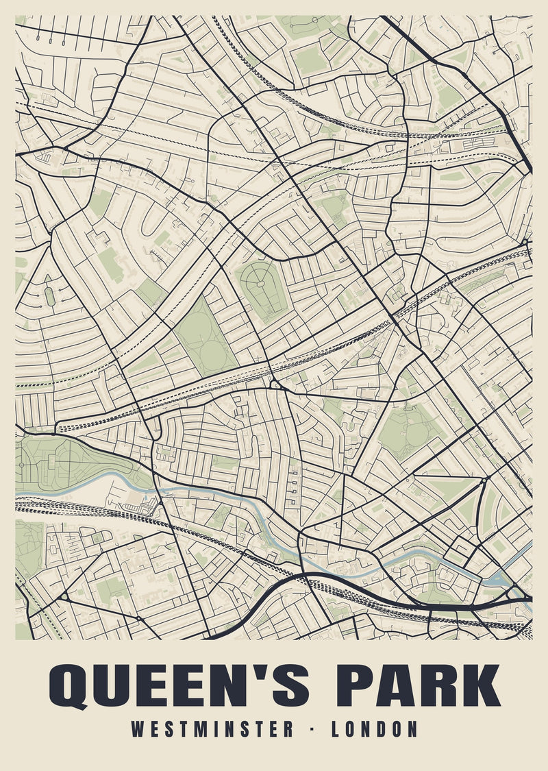 Queen's Park Heritage Street Map Poster