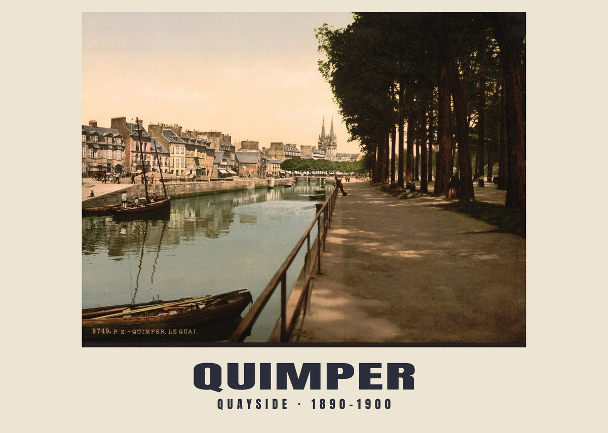 Quayside, Quimper, 1890–1900 heritage photograph