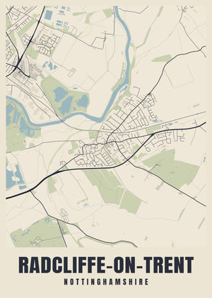 Radcliffe-on-Trent Street Map Poster