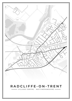 Radcliffe-on-Trent Village Centre Street Map Poster