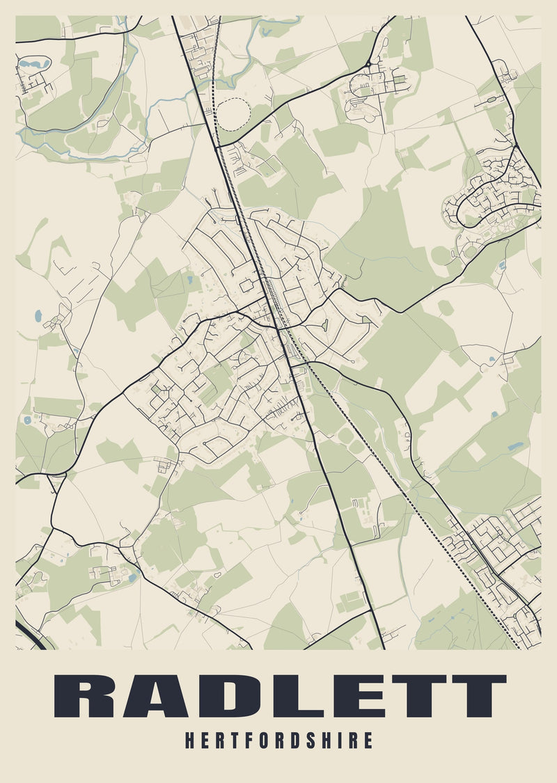 Radlett Street Map Poster