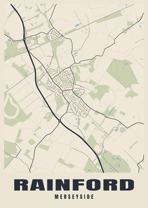 Rainford Street Map Poster